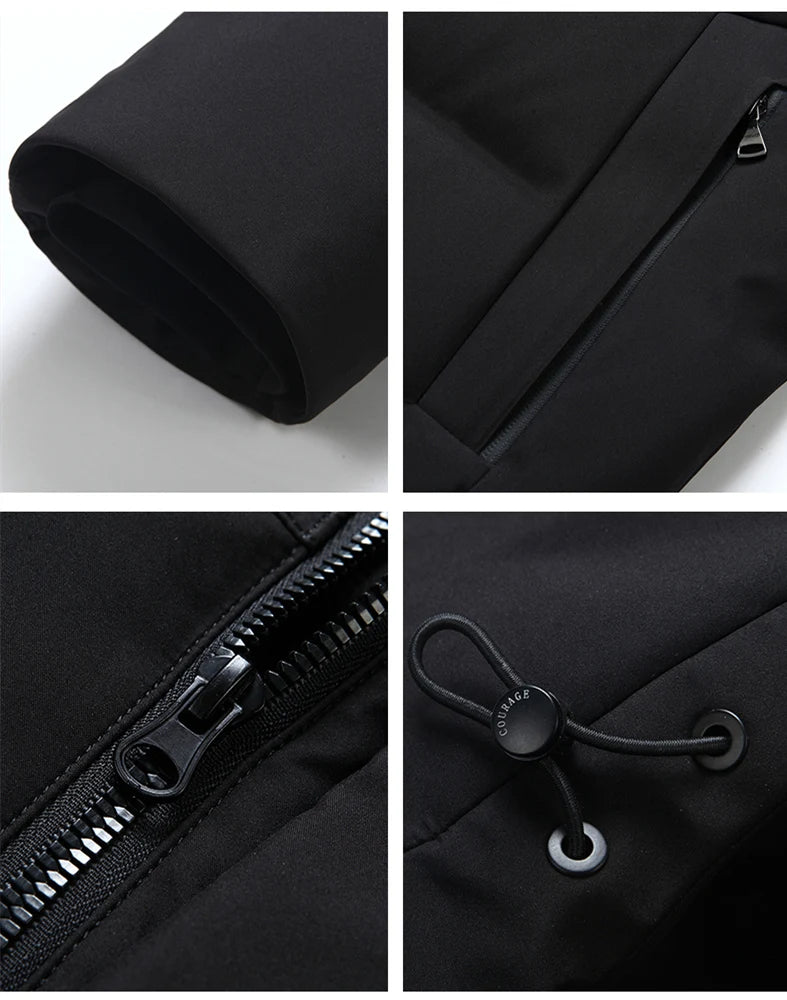 Winter Down Jackets for Men Brand Casual Middle Aged Men's Puffer Coats Winter Thick Warm Plus Size Feather Parkas
