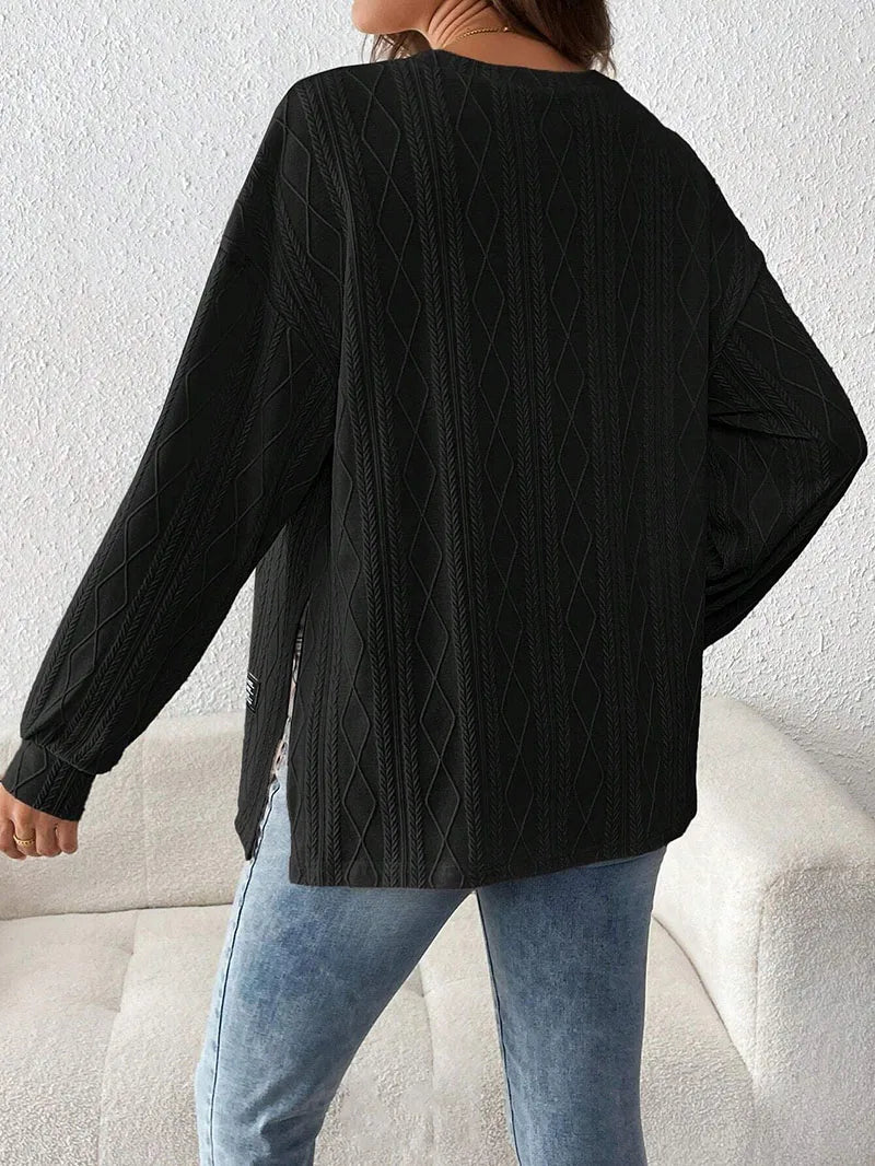 Pregnant Women Clothing Tees Maternity Clothes Pregnant Women Wear Round Neck Long Sleeve Monochrome Daily Leisure T-shirt