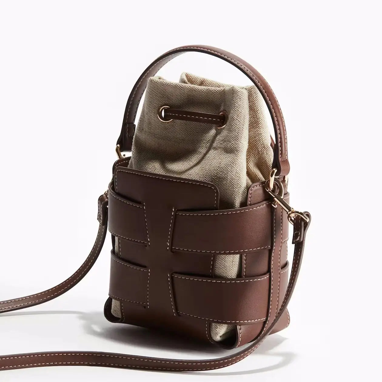 Fashionable Crossbody Bucket Bag, Luxury Design Hollow Out Handbags, Women's Leisure Outdoor Small Shoulder Handbags