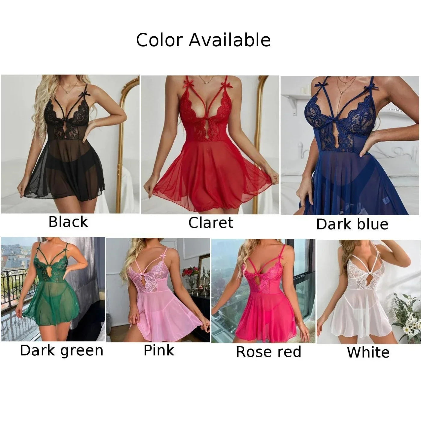 Sexy Lingerie Women Nightgown G-string Pajama Lace Night Dress Costume Underwear