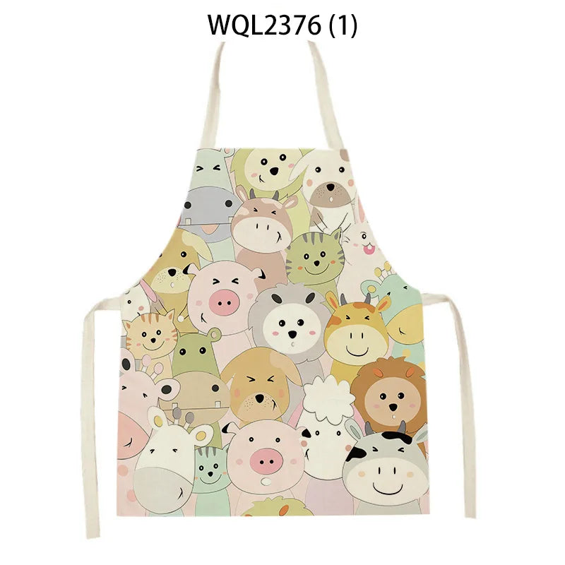 Apron Kid Apron Kitchen Household Item Animal Cartoon Apron Adult Hair Apron 55-68cm Apron Custom Logo Kitchen Supplie Tablier