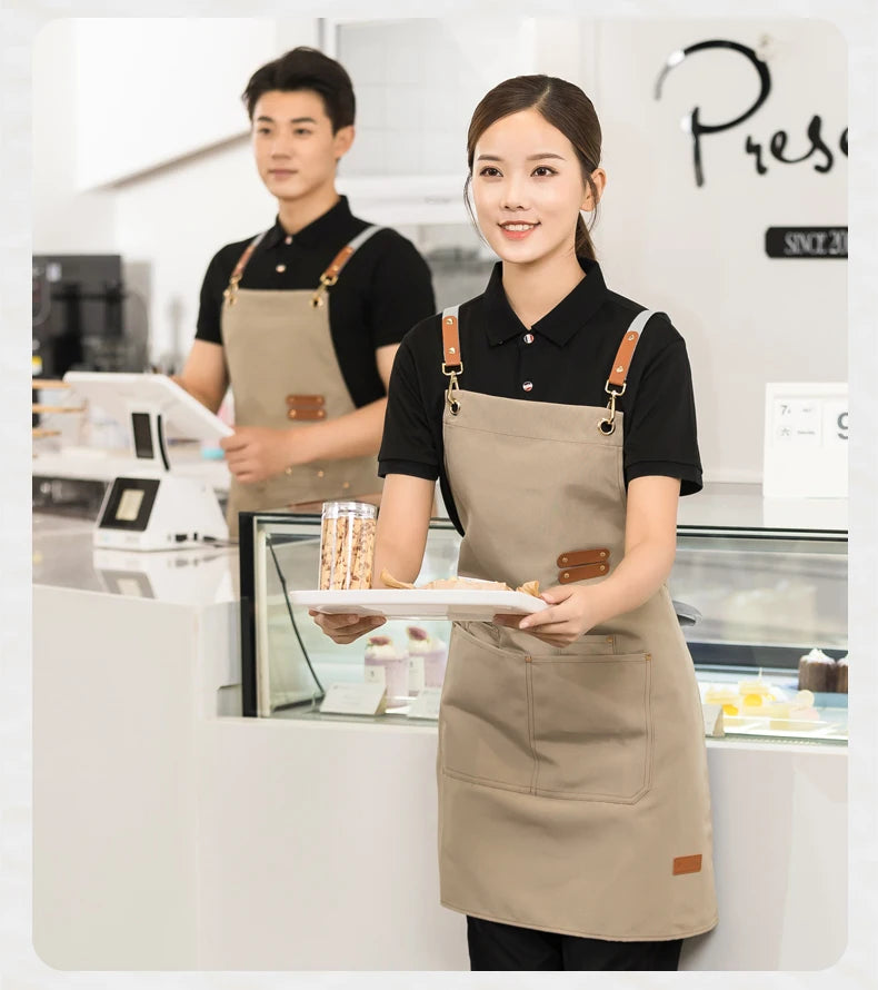 Apron For Kitchen Women Waiter Uniforms Cook's Clothes Man Food Service Philippines For Chef Fartuch Kuchenny Delantal Camarero