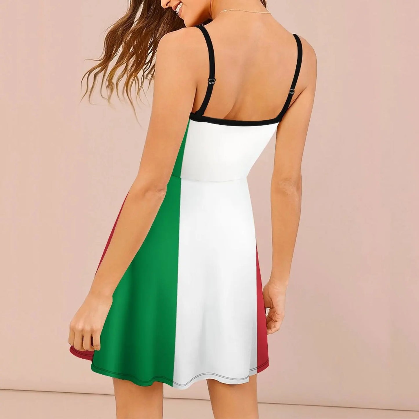 Exotic  Woman's Gown The Dress ITALY. ITALIAN. Italian Flag. FULL COVER  Flag Women's Sling Dress Unique  Clubs Funny Vintage