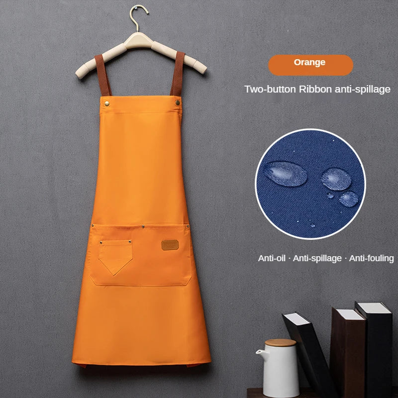 New Fashion Kitchen Aprons for Woman Men Chef Work Apron for Grill Restaurant Bar Shop Cafes Beauty Nails Studios Uniform