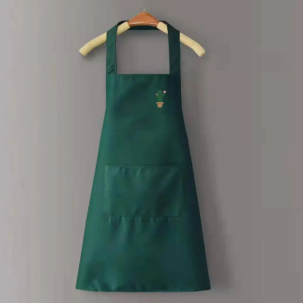 Kitchen Cooking Apron Unisex Household Solid Color Chef Waiter Barbecue Hairdresser Adult Pocket Apron Kitchen Supplies Tool