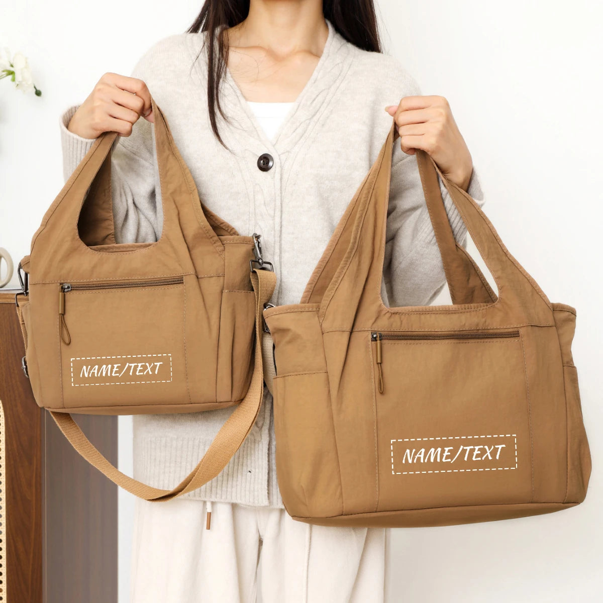 High-end logo canvas handbags, large-capacity handbags, commuter shoulder bags, college students' class schoolbags,exclusive di