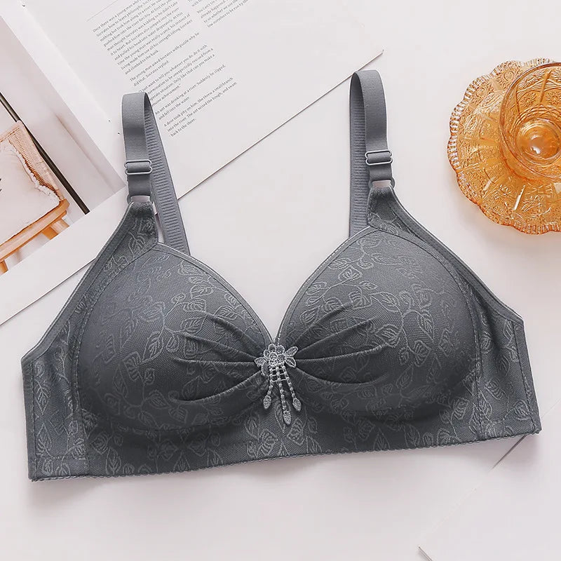New Bra Women Comfortable Breathable Large Size Underwear 36-50 B C Cup Without Steel Ring Push up Brassiere Lady Lingerie