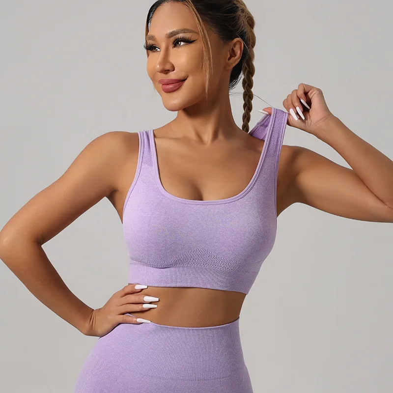 Women Sport Bras Yoga Shirt Fitness Running Vest Underwear Padded Bra Crop Sports Workout Top Wireless Push Up Brassiere New