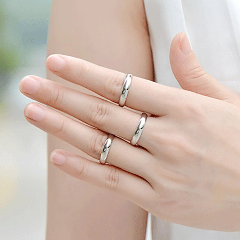 Fashion rose gold smooth circle ring Men's and Women's Exclusive Couple Wedding Ring High quality Simple Rings  jewelry