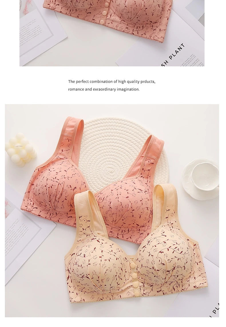 New Style Front-Buckled Mother's Bra For Women Large Size Thin Version No Steel Circle Vest-Style Bra Cover