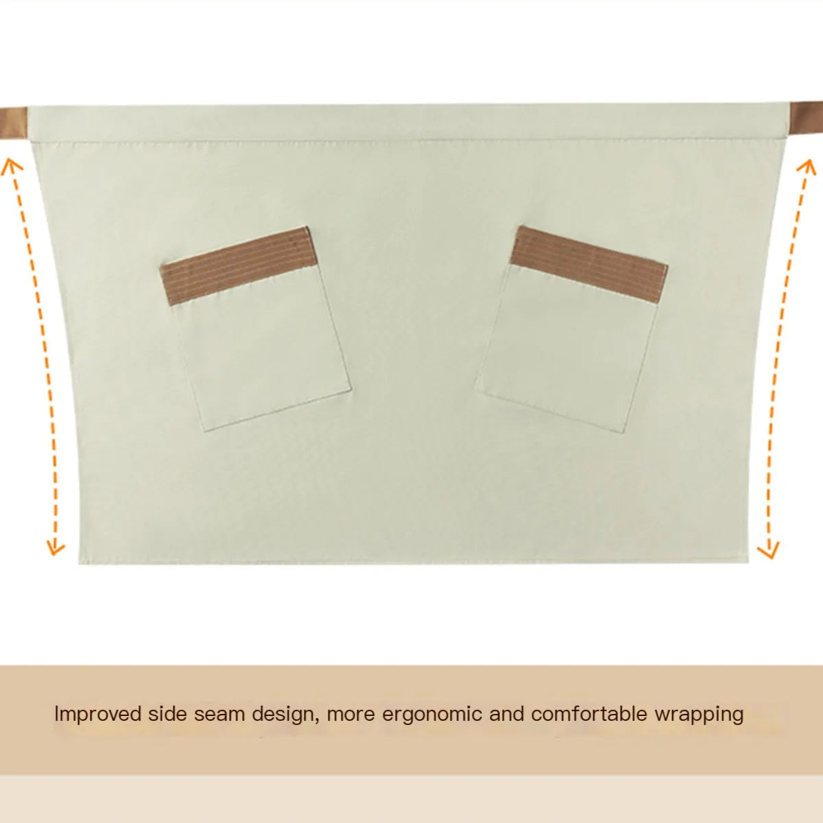 1 Piece Waist Apron for Ladies Kitchen Restaurant Waitress Apron with Side Pockets And Reinforced Seams