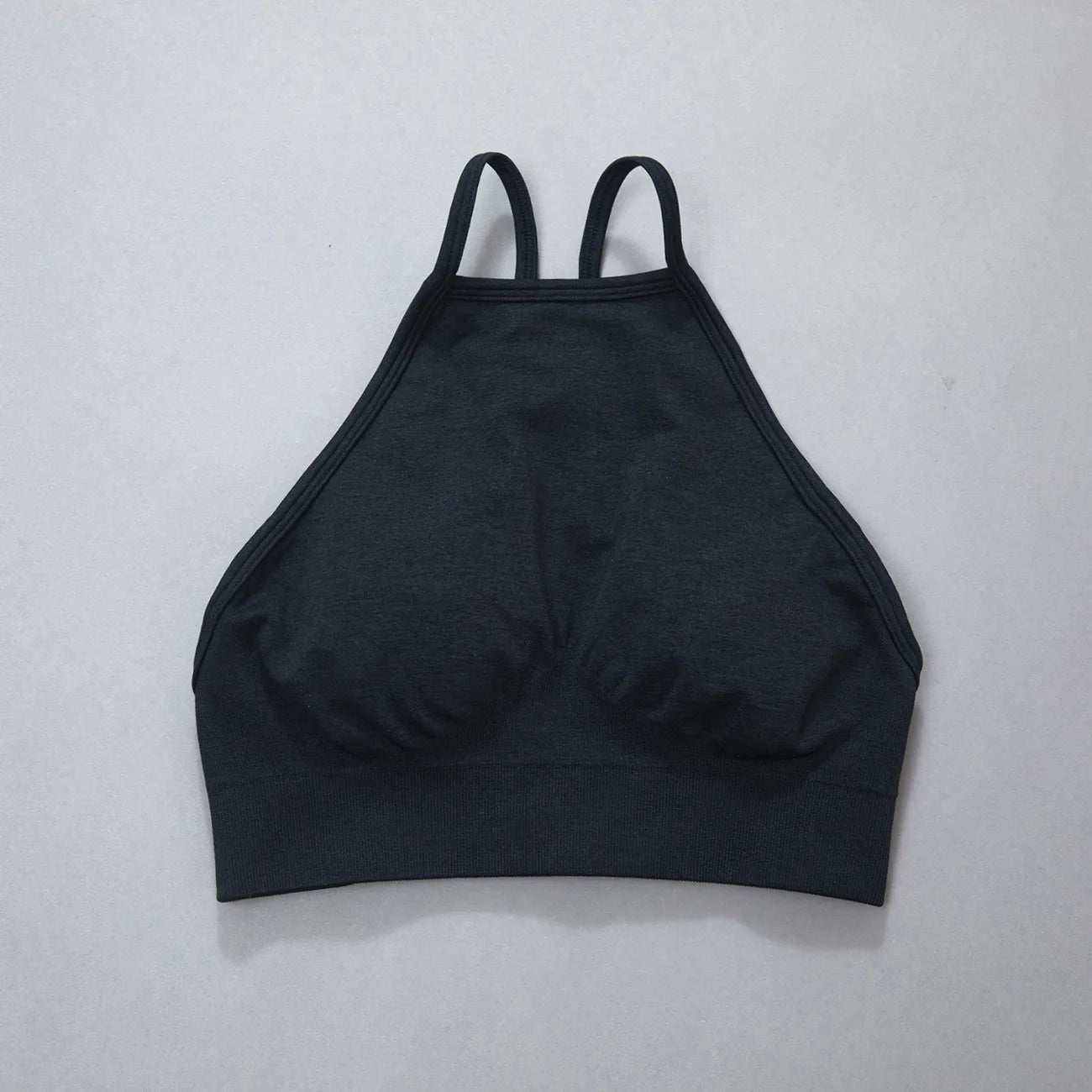 Women Sports Bra for Workout High Neck Gym Crop Top Nylon Fitness Shirts Padded Activewear