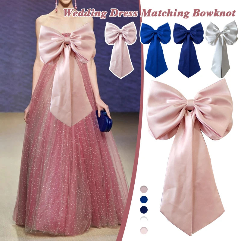 1PC Bride Wedding Bow with Pin Bride Gown Matching Accessorie Detachable Bowknot DIY Handmade Bowknot Dress Accessories