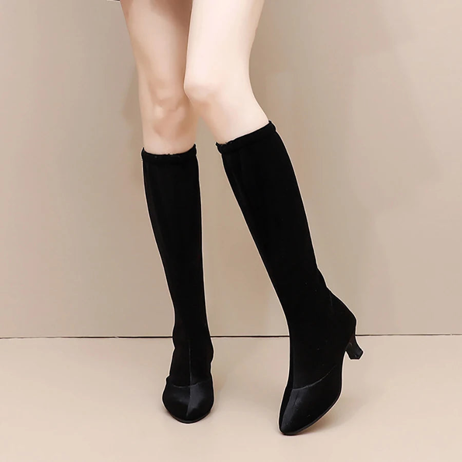 Dance Boots Soft Sole Women's Outdoor Mongolian Ballroom Latin Dance Boots Spring Autumn Jazz Ballet Shoes Outdoor Heels Pumps