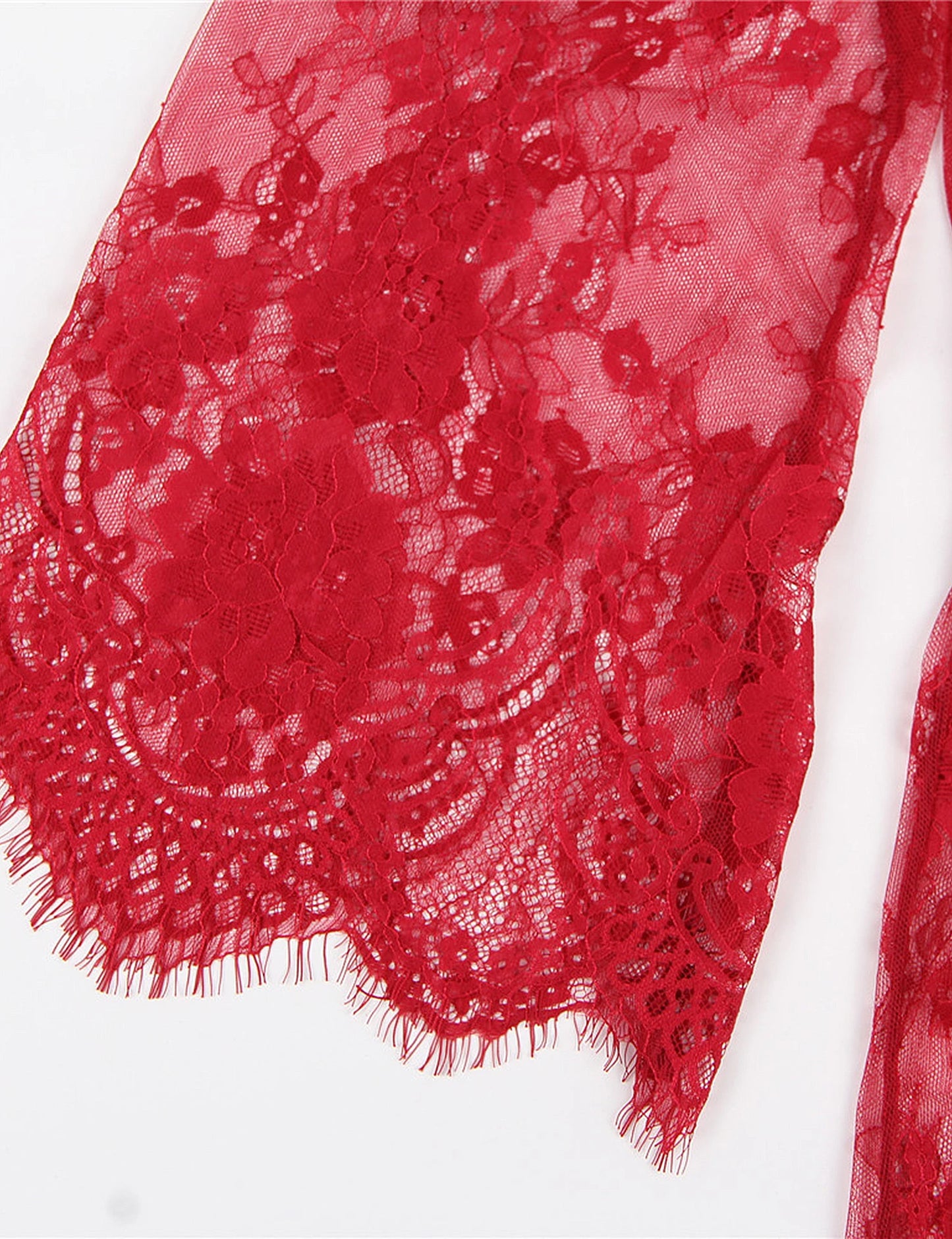 Women's Elegant Sleepwear Red Sheer Mesh Transparent Robe Set Erotic Nightgown Hot Plus Size Sexy Babydoll Lingerie with Panties