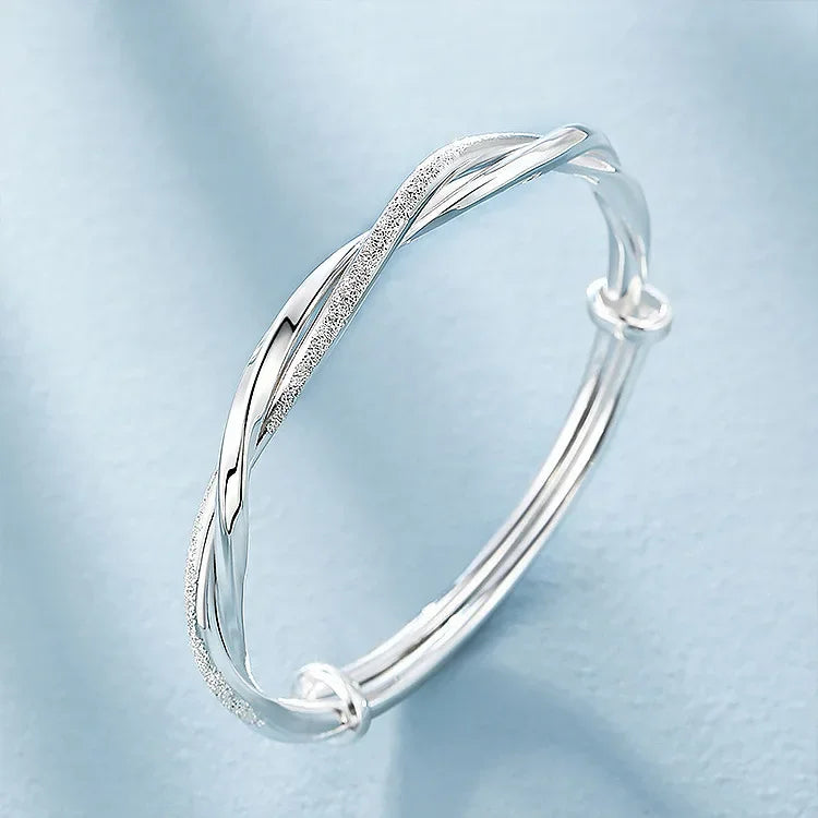 925 sterling silver original pretty weave bracelets Bangles for women fashion party wedding engagement jewelry Adjustable size