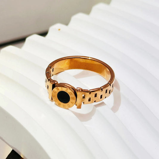 Roman Numerals Couple Ring for Women Men Luxury Stainless Steel Size 5-10 Finger Rings Female Wedding Trendy Jewelry