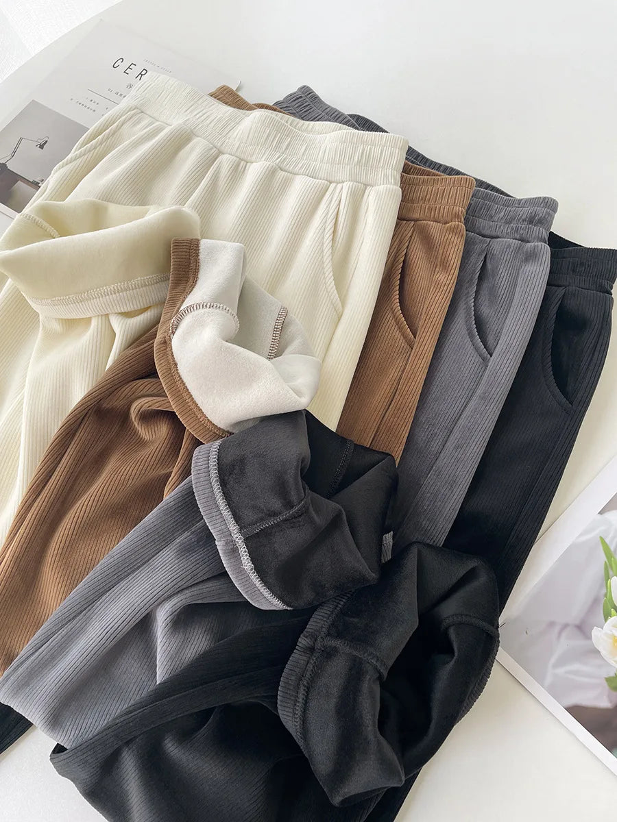 Wide-leg Trousers Women Autumn Winter 2025 New High Waist Draping Straight Tube Casual Versatility Floor Straight leg pants