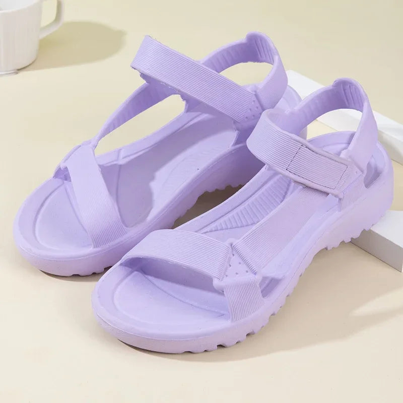 Sandals Woman Summer 2025 New Fashion Platform Sport Casual Flat Sandals Non-slip Outdoor Beach Sandalias Chaussure Femme