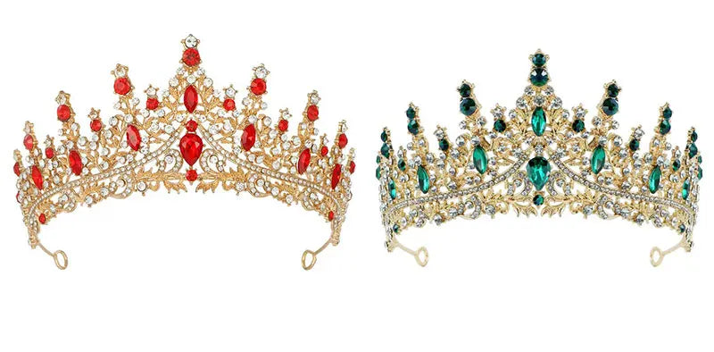 Bridal Headwear - A Golden Lady Fashion Wedding Crown, Rhinestone Classic Princess Tiaras