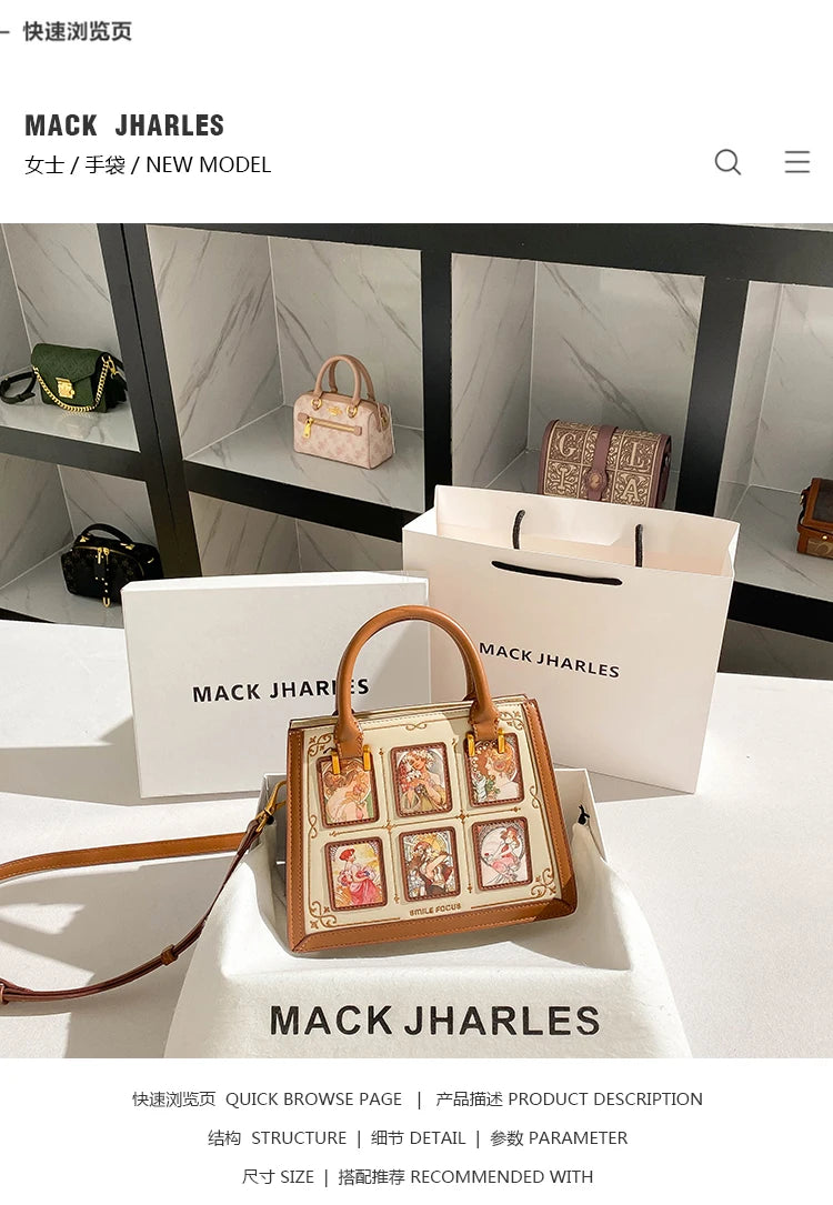 Women's handbag with high-end contrasting colors, carrying mother's bag 2024 new retro designer single shoulder crossbody bag