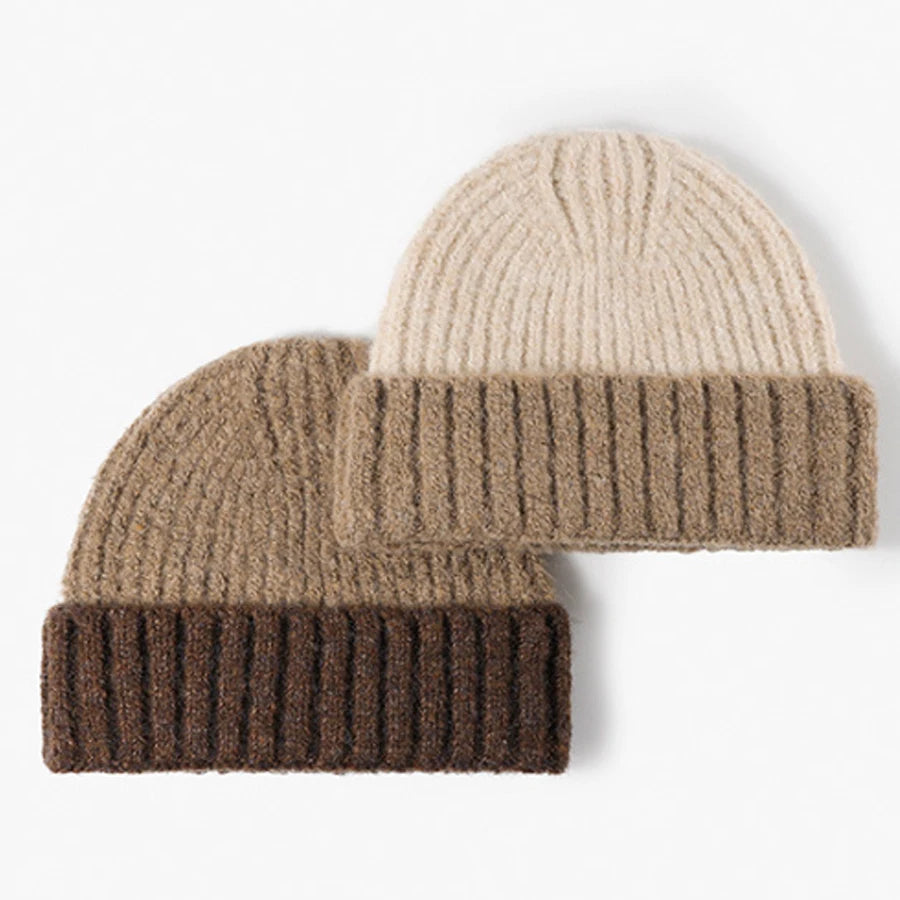 women hats autumn winter beanies knitting bicolor cute winter hats for women