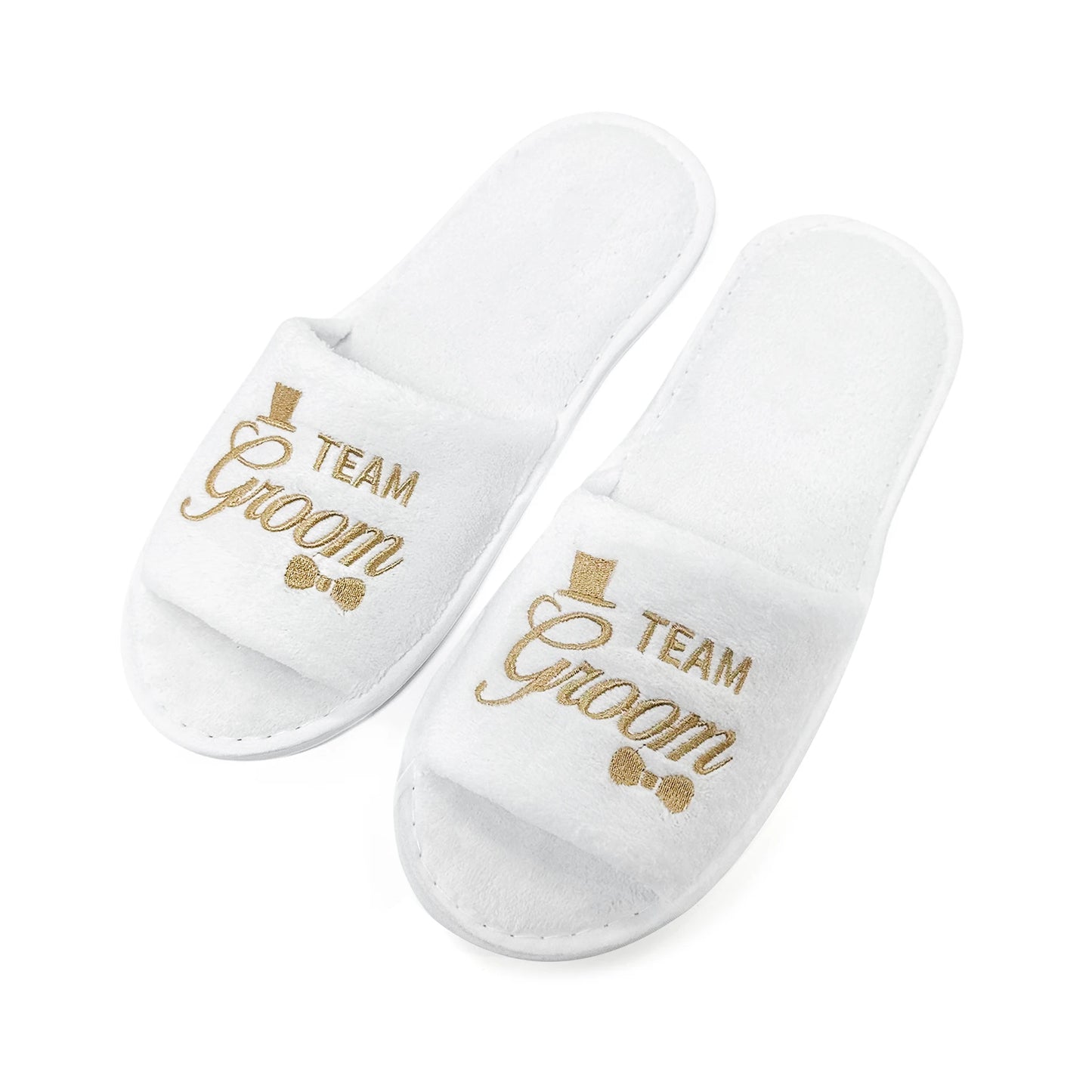 Bridal Party Slippers Set, With Embroidery, Lightweight Cozy Soft Sole Flats, for Brides, Bridesmaids, Guests & Bachelorettes