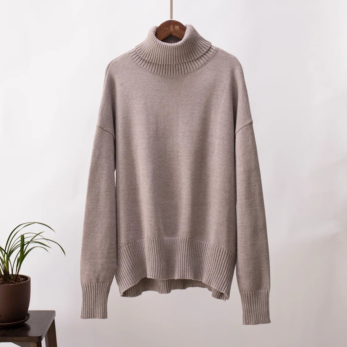 Sweater for Woman Autumn Winter New High Neck Thickened Warmth Knitted Sweater Fashionable Casual Loose Sweaters Pullovers