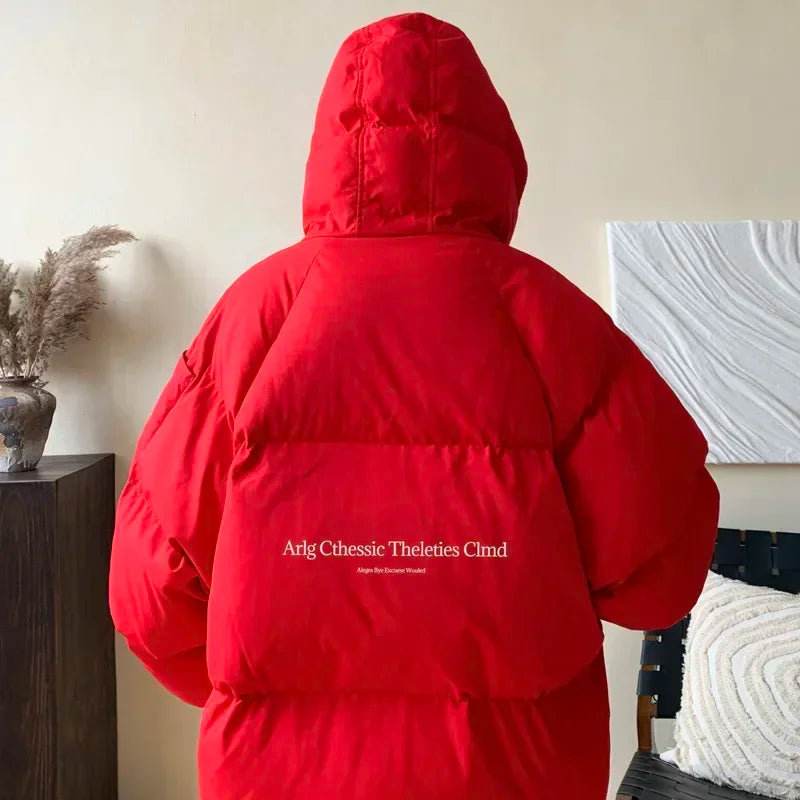 Winter Bread Jacket Winter for Men Fashion Warm Male Parkas Big Size Letter Print Men's Cotton Coat Oversize Men Clothing 2024