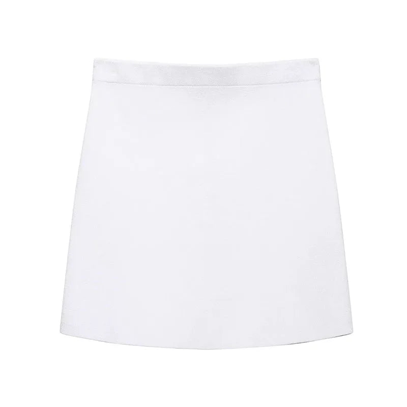 HH Women Skirt Suit O-Neck Single Breasted Long Sleeve Knitted Cardigan Top+Elegant Elastic Waist High Street Mini Skirt