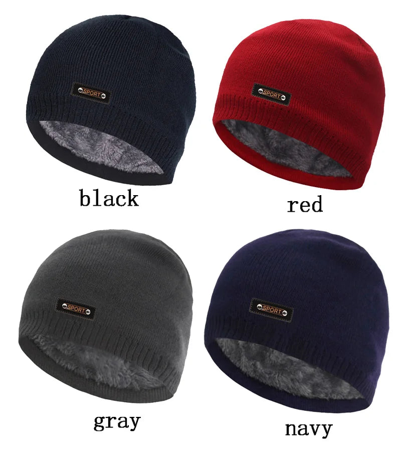 Knitted Hat Men Winter Hats For Women Beanie Hat Cap Fur Skullies Beanies шапка мужская Skull Gorro Bonnet Caps Man