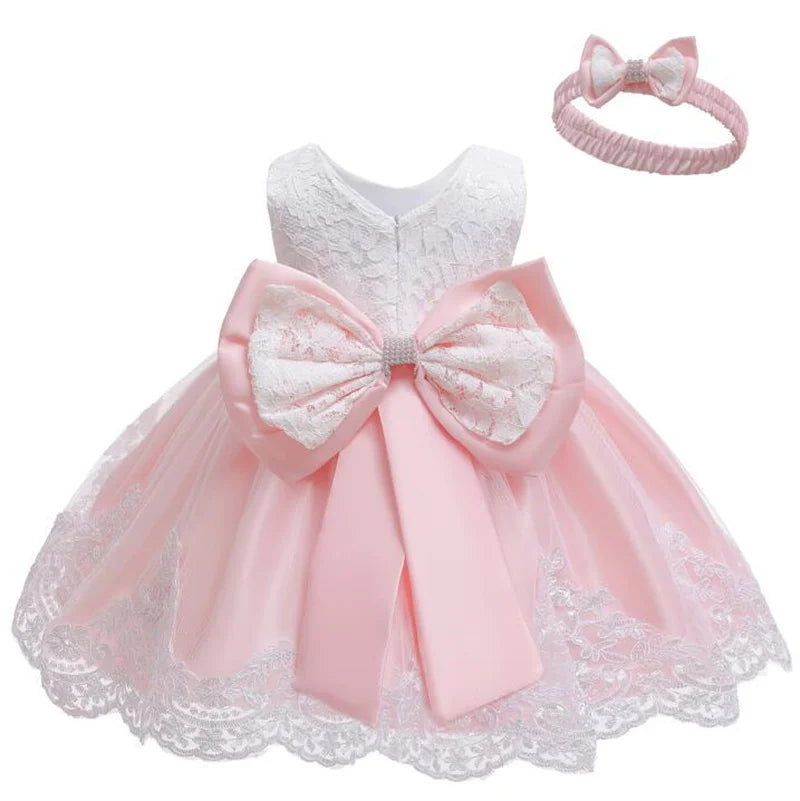 Girls Dress 2025 Children Easter Carniva Tutu Wedding Kids Dresses For Girls Vestidos Party Princess Bow Christmas Baby Dress