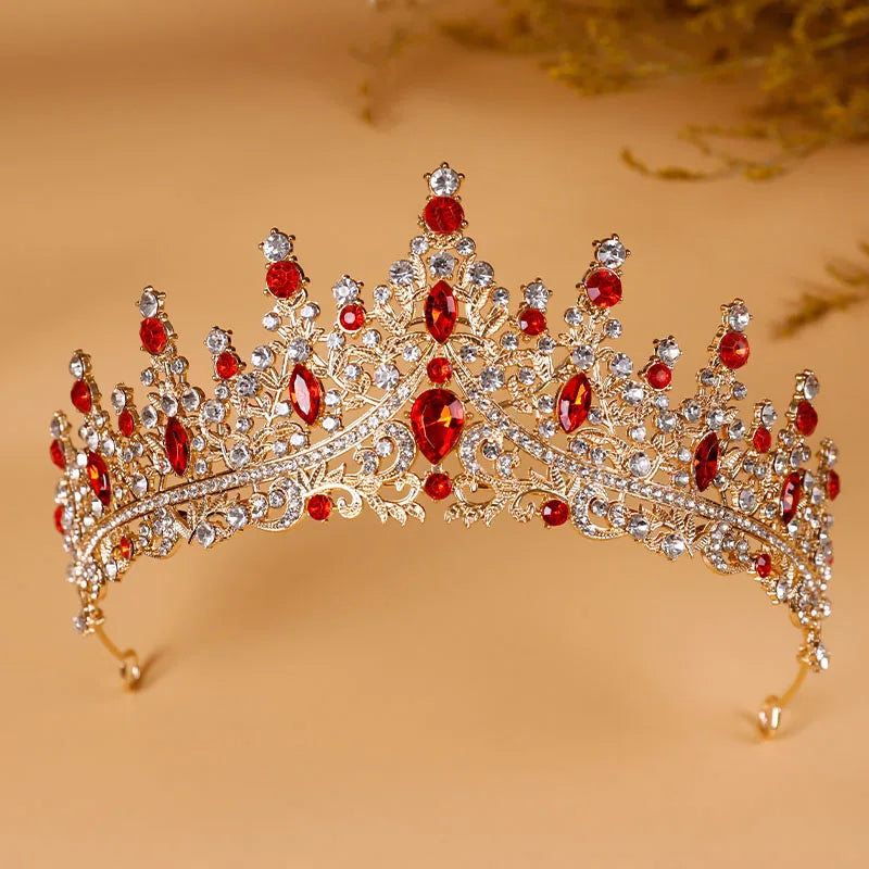 Bridal Headwear - A Golden Lady Fashion Wedding Crown, Rhinestone Classic Princess Tiaras
