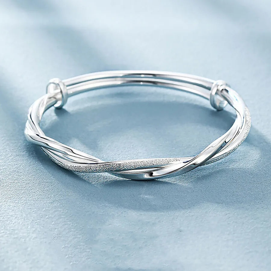 luxury designer 925 sterling silver weave bracelets Bangles for women fashion party wedding Accessories jewelry Adjustable size