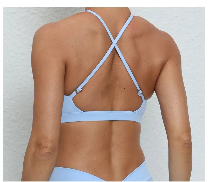 Women's Yoga Bra - Running Cross Back Breathable Naked Feel Sports Fitness Bra  for Yoga Running Gym Top