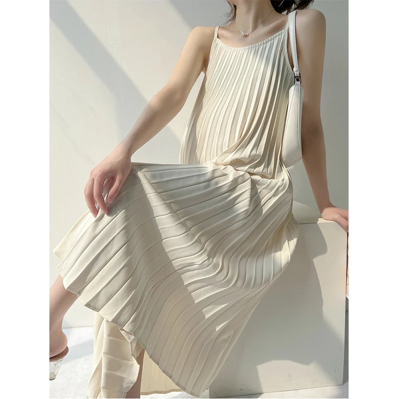 Maternity Dresses Chiffon Pleated Long Pregnancy Dress Casual Loose Maternity Clothes For Pregnant Women Fashion 2024 Plus Size