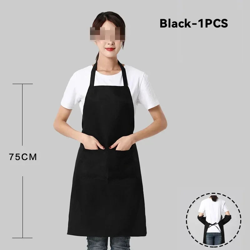 Comfortable Thin Kitchen Aprons for Woman Men Chef Work Apron for Grill Restaurant Bar Shop Cafes Beauty Nails Studios Uniform