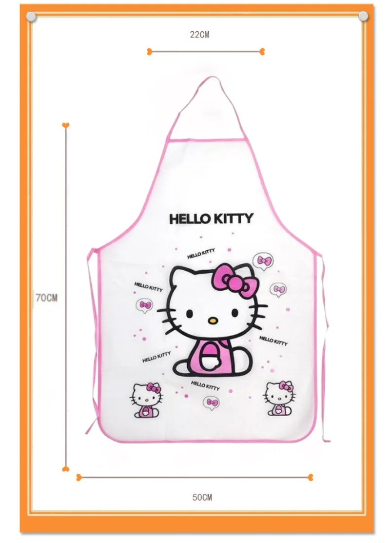 Sanrio Apron Hello Kitty Korean Fashion Kitchen Cute Waterproof Ladies Cartoon Simple Housework Cleaning Household