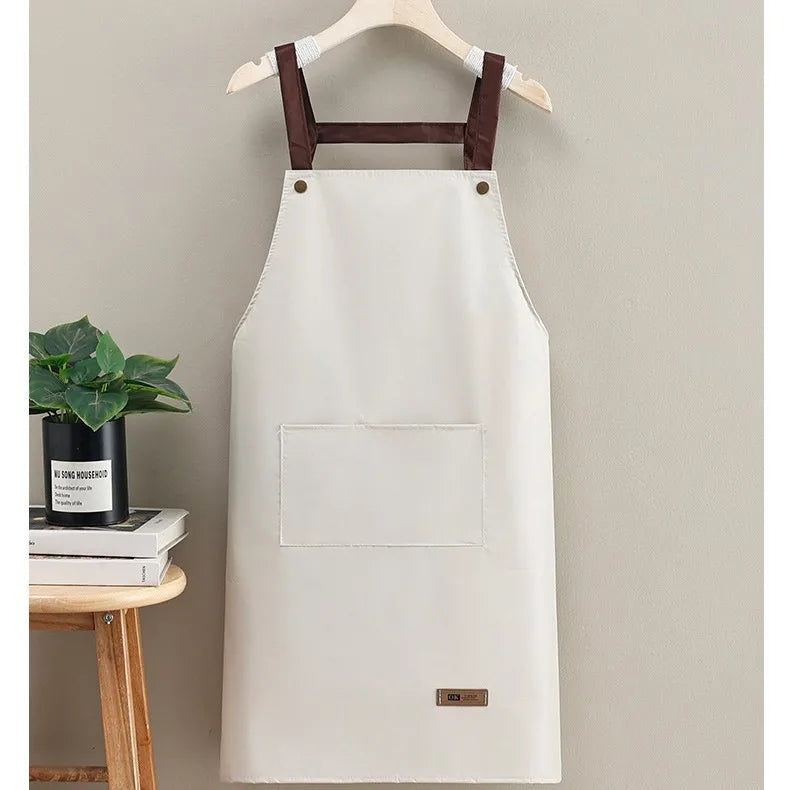 Kitchen Cooking Apron - Unisex Cute Adjustable Waterproof Canvas Aprons, Ideal for Chefs, Servers & Gifts