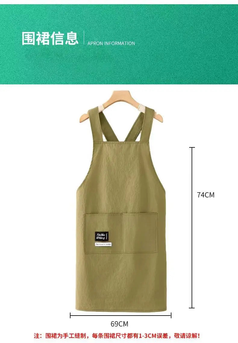 New Korean Household Kitchen Adult Waist Apron Waterproof Oil Resistant Cooking Chef Workwear for Catering Waiter Work Clothes