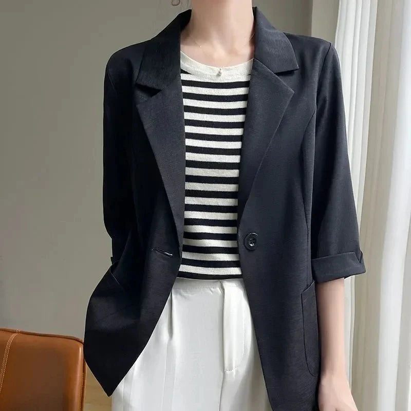 Women's Suit 2025 Spring Autumn High Quality Temperament Slim Ladies Outwear Design Sense Ladies Coat