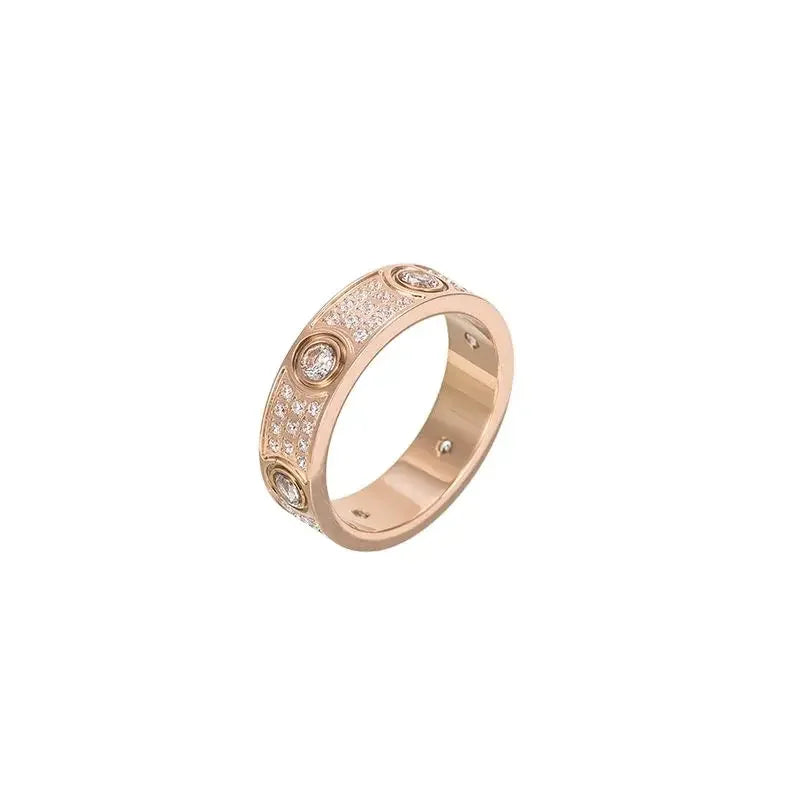 Ring for women 2025 luxury Titanium steel ring with sparking rhinestone designer jewelry Couple rings