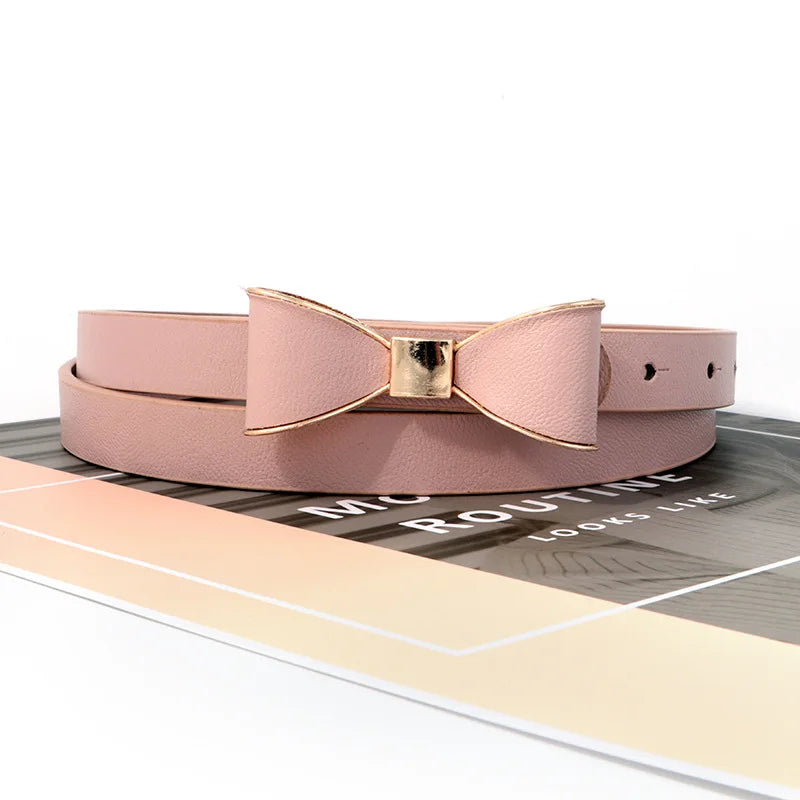 Women's Belts New Bow Solid Color Simple Elegant Girl Gentle Fashionable Versatile Belt Dress Jeans Accessories