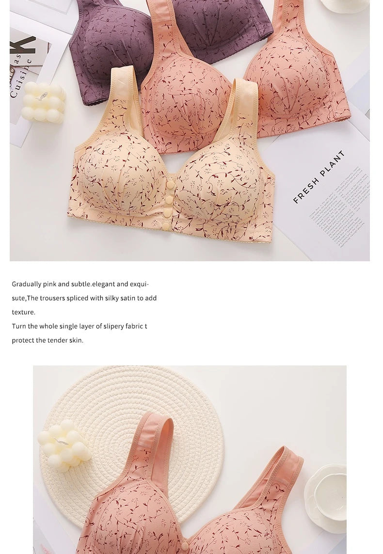 New Style Front-Buckled Mother's Bra For Women Large Size Thin Version No Steel Circle Vest-Style Bra Cover