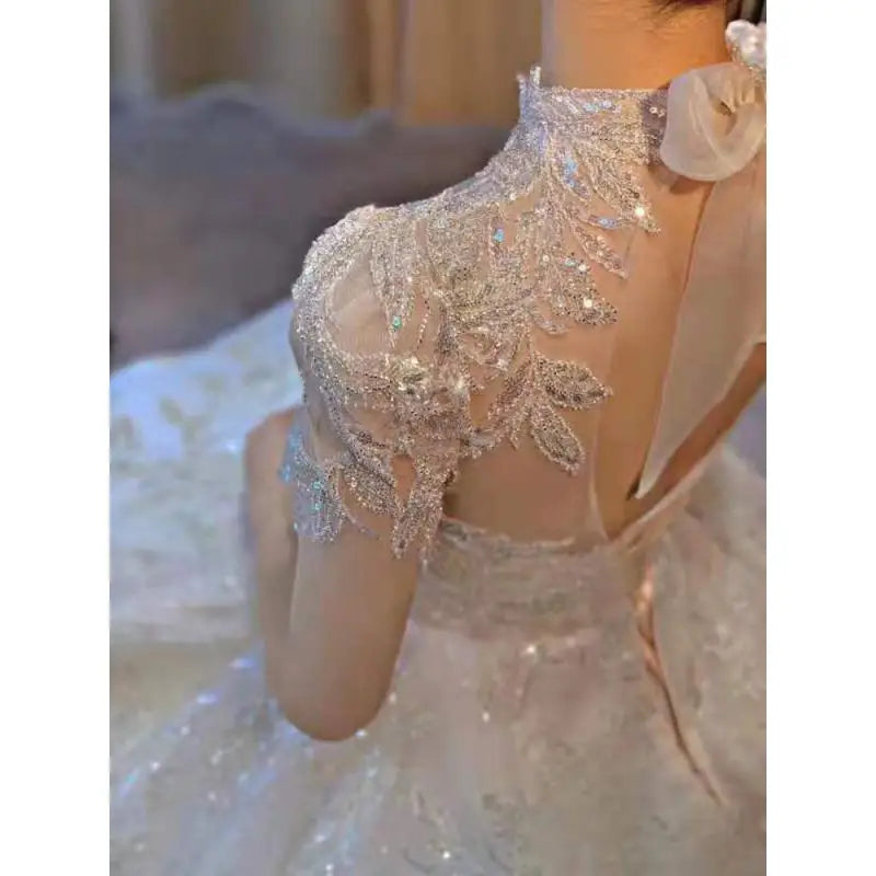 Bridal Palace Gorgeous Princess Style Short Sleeves Bubble Sleeves Main Wedding Dress Style Simple Small Tailored Customized