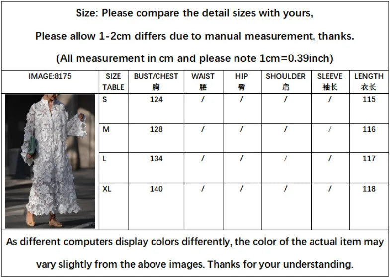 Women's Dress Handmade 3D Embroidered Hollow Design Dress Pure White Dress Elegant Evening Dress Commuter Dress