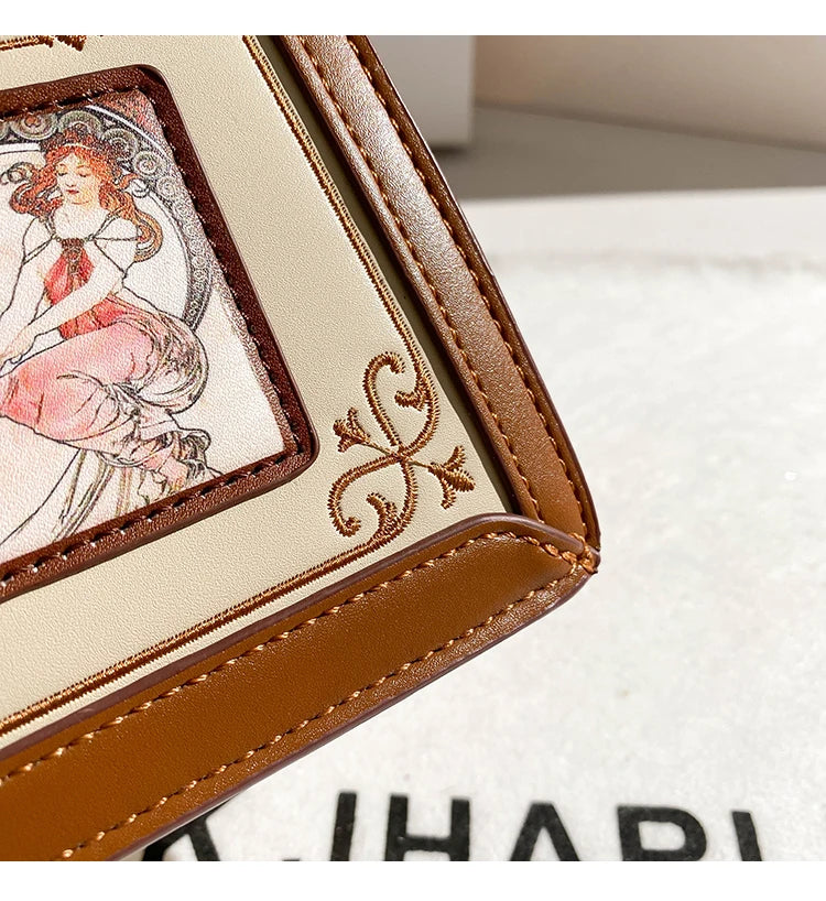 Women's handbag with high-end contrasting colors, carrying mother's bag 2024 new retro designer single shoulder crossbody bag