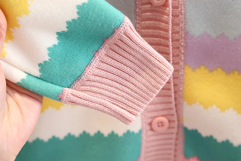 Girls' sweater jacket, autumn and winter new style, thickened and fashionable, girls' knitted sweater, children's top