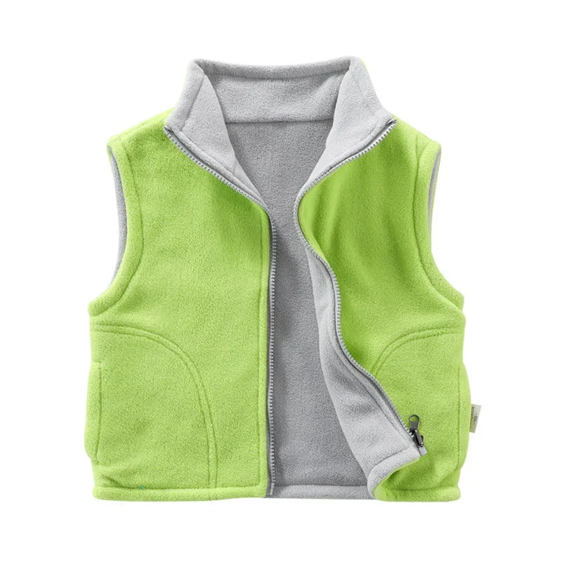 Teenager Outerwear Waistcoats Sleeveless Jackets Children's Vest for Boy Girl Polar Fleece Baby Kids Vest Warm Winter 2-12Y