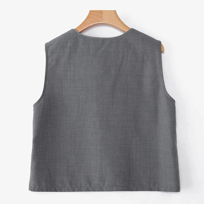 ZANZEA Outerwear 2025 Fashion Women Vests Thin Coats Sleeveless Casual Loose Solid Color Elegant Streetwear Summer Buttons Shirt